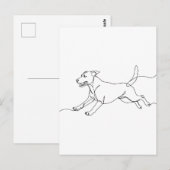 Minimalist Modern Dog Line Art Drawing Briefkaart (Voorkant / Achterkant)