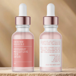 minimalist modern dusty rose dropper bottle label