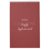 Minimalist Modern Elegant 2026 Calendar Kalender (Hoes)