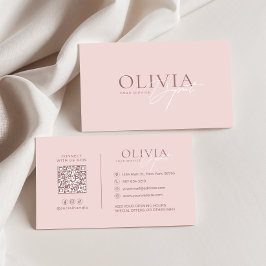 Minimalist Modern Elegant Blush Pink Neutral Visitekaartje