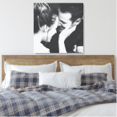 Minimalist Modern Elegant Square Photo Wedding Canvas Afdruk (Insitu (Slaapkamer))
