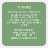 minimalist modern green ingredients label (Voorkant)