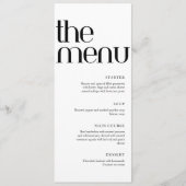 Minimalist Modern Handwriting Wedding Dinner Menu (Voorkant)