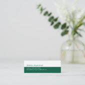Minimalist Modern Hunter-Green and White Mini Visitekaartje (Staand voorkant)