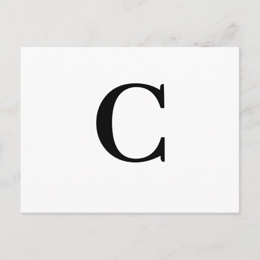 Minimalist Modern Initial Letter Design Briefkaart (Voorkant)