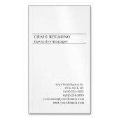Minimalist Modern Plain Trendy Black White Magnetisch Visitekaartje (Voorkant Verticaal)