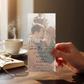 Minimalist Modern Script Bookmark Photo Save The Date