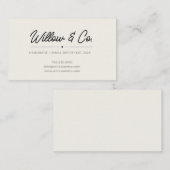 Minimalist Modern Script Small Business Card Visitekaartje (Voorkant / Achterkant)