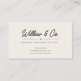 Minimalist Modern Script Small Business Card Visitekaartje