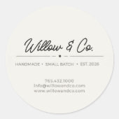 Minimalist Modern Script Small Business Sticker (Voorkant)