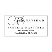 Minimalist Modern Spanish Feliz Navidad Address Rubberstempel (Afrduk)
