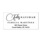 Minimalist Modern Spanish Feliz Navidad Address Zelfinktende Stempel (Design)