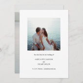 Minimalist Modern Square Photo Stylish Simple Save The Date (Voorkant / Achterkant)