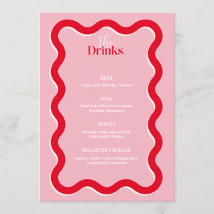 Minimalist Modern Wedding Bar Menu Drink Menu