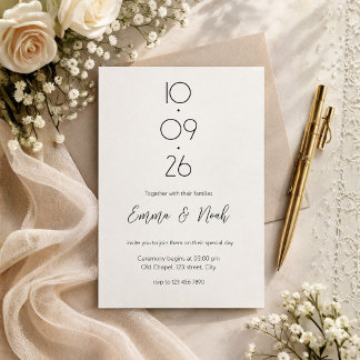 Minimalist Modern Wedding Invitation Kaart