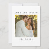 Minimalist Modern Wedding Invitation with a photo (Devant)