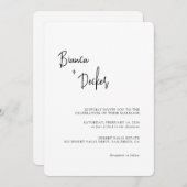 Minimalist Modern Wedding Kaart (Voorkant / Achterkant)