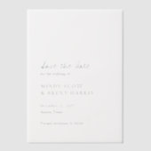 Minimalist Modern Wedding Save the Date Vellum Uitnodigingen (Voorkant)