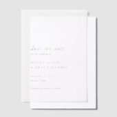 Minimalist Modern Wedding Save the Date Vellum Uitnodigingen (Offset)