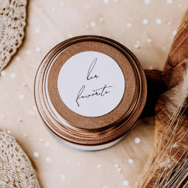 Minimalist Modern & Whimsical Her Favorite Ronde Sticker