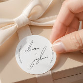 Minimalist Modern & Whimsical Script Ronde Sticker