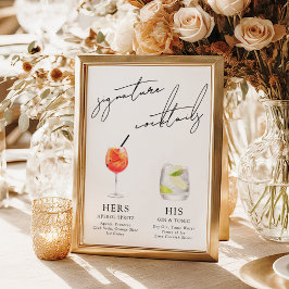 Minimalist Modern & Whimsical Signature Cocktails Poster