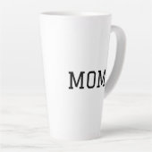 Minimalist "MOM" Black Typography Plain White Latte Mok (Rechterhoek)