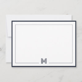 Minimalist Monogram Double Border Stationery Notitiekaartje