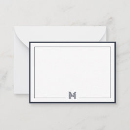 Minimalist Monogram Double Border Stationery Notitiekaartje