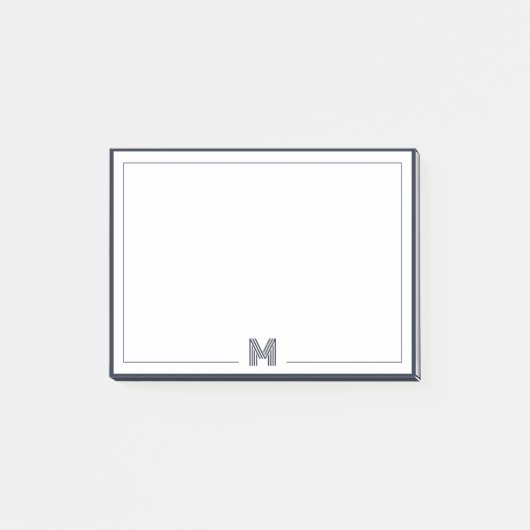 Minimalist Monogram Double Border Stationery Post-it® Notes (Voorkant)