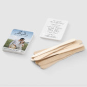 Minimalist monogram Photo Chic Wedding Program Handwaaier (Niet-gemonteerd)