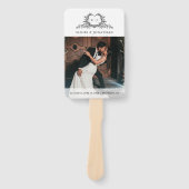 Minimalist monogram Photo Chic Wedding Program Handwaaier (Voorkant)