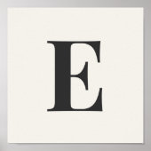 Minimalist Monogram Poster | Gray & Ivory Initial  (Devant)