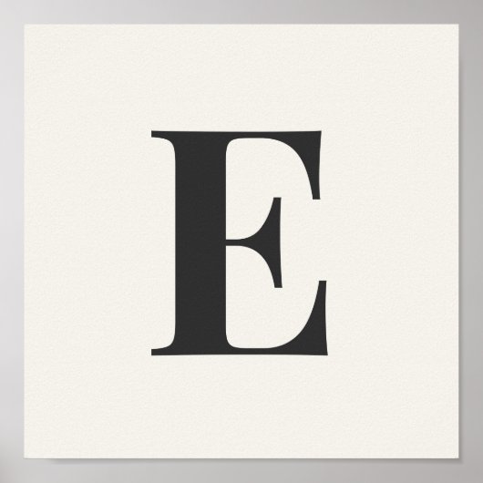 Minimalist Monogram Poster | Gray & Ivory Initial  (Devant)