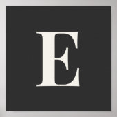 Minimalist Monogram Poster | Gray & Ivory Initial  (Devant)