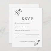 Minimalist Monogram Wedding RSVP Card  (Devant / Derrière)