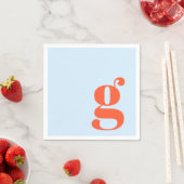 Minimalist Monogrammed Initial Retro Blue Orange Servet (Insitu)