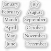 Minimalist Month Stickers January–December Scrip (Voorkant)