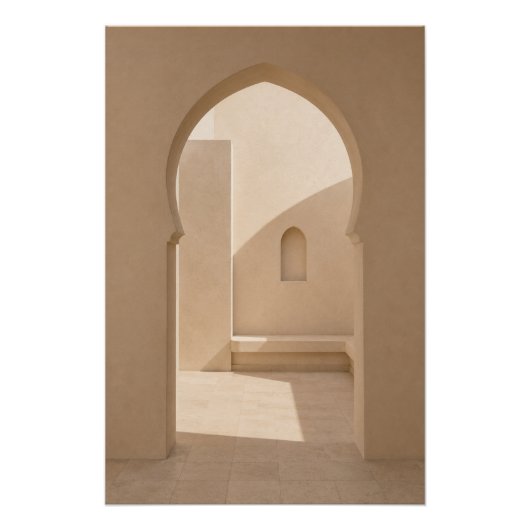 Minimalist Moroccan Patio Wall Art Poster (Devant)
