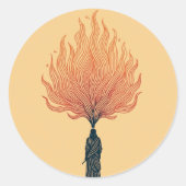 Minimalist Moses and the Burning Bush Sticker (Devant)