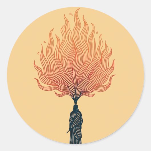 Minimalist Moses and the Burning Bush Sticker (Devant)