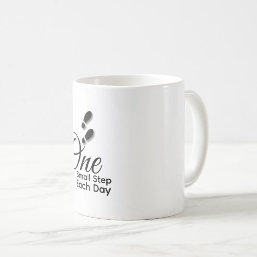 Minimalist Motivational Mug – One Small Step Each  (Devant droit)