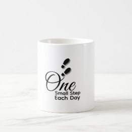 Minimalist Motivational Mug – One Small Step Each Koffiemok
