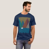 Minimalist mountain and waves t-shirt (Voorkant volledig)