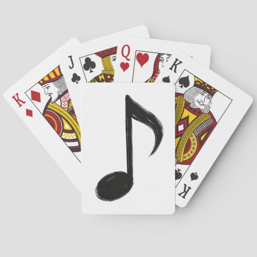Minimalist Musical Note – Ink Brush Style on  Pokerkaarten (Achterkant)