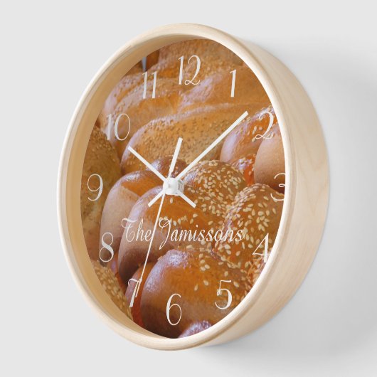 Minimalist, naam, Challah Bread Kitchen Wall Clock (Hoek)