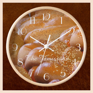 Minimalist, naam, Challah Bread Kitchen Wall Clock