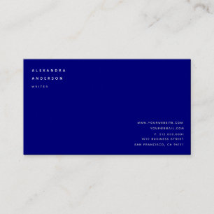 Minimalist Navy Blue 2 talen Visitekaartje