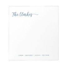 Minimalist Navy Blue Family Stationery