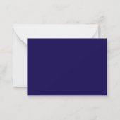 Minimalist Navy Blue Two Border Monogram Notitiekaartje (Achterkant)